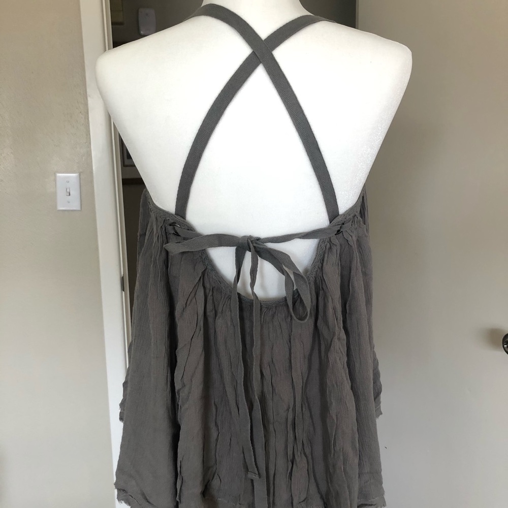 Free People tank green/grey medium